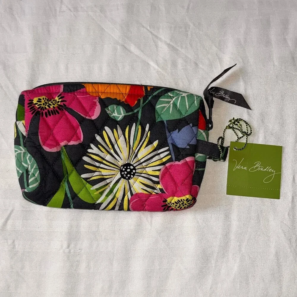 Vera Bradley Women's Colorful Flower Plastic Pattern Lined Cosmetic‎ Makeup